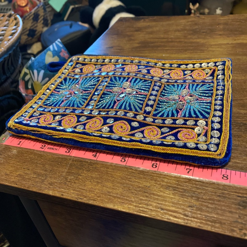 Sequin And Glitter Thread Boho Pouch - image 6